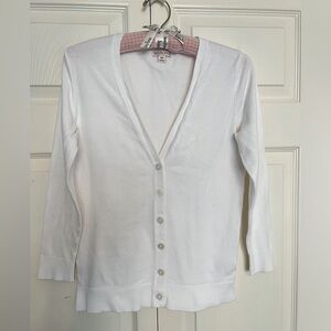 Merona White V-Neck Cardigan Sweater-Size S